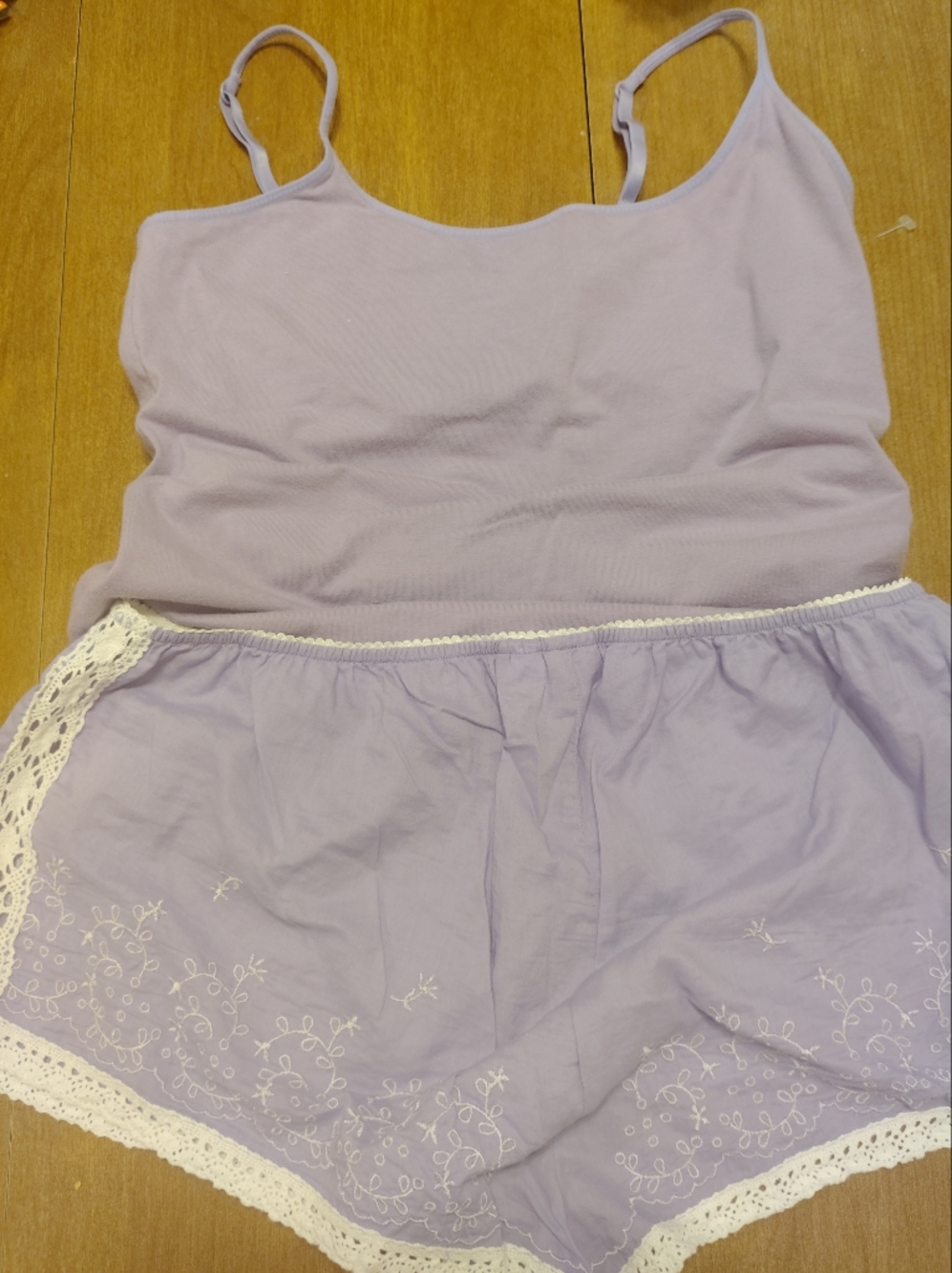 Victoria's Secret Lavender Tank & Lace-Trim Shorts Set